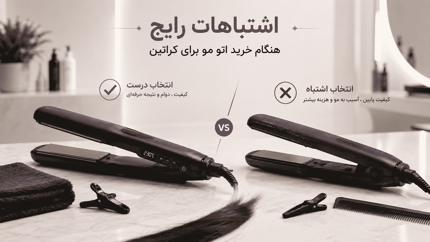 اشتباهات رایج هنگام خرید اتو مو برای کراتین که هیرتراپیست‌ها باید از آن‌ها اجتناب کنند