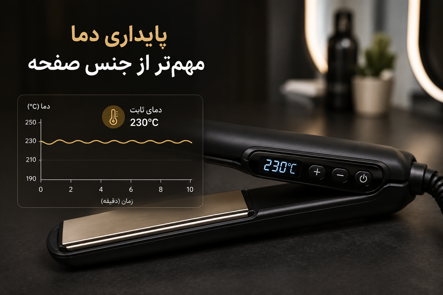 پایداری دمای اتو مو حرفه‌ای در خدمات کراتین و هیرتراپی